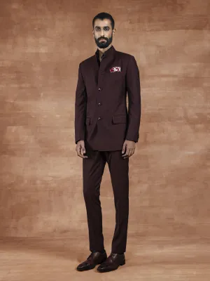 BORDEAUX BANDHGALA SUIT
