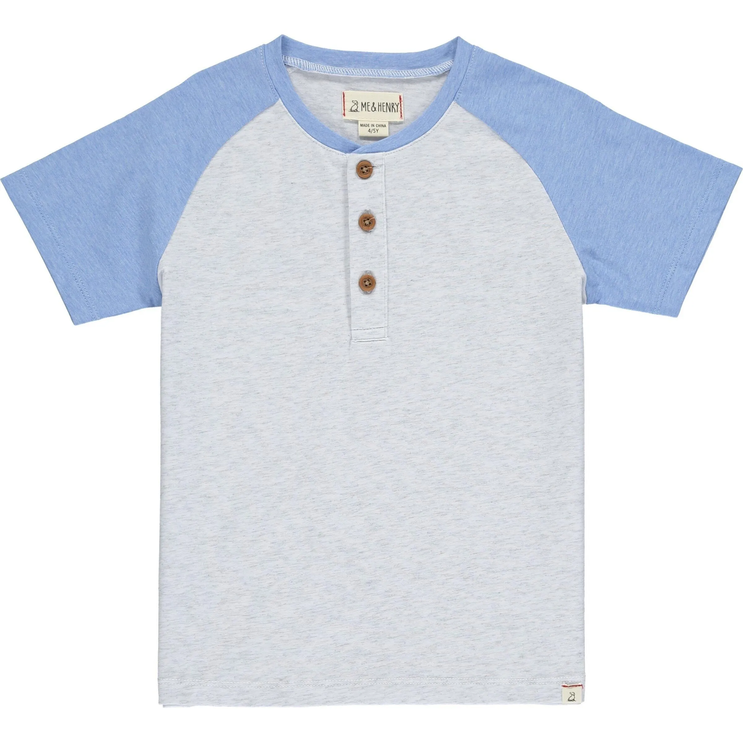 Boys Beacon Raglan Block Henley | Grey/Navy | Me and Henry