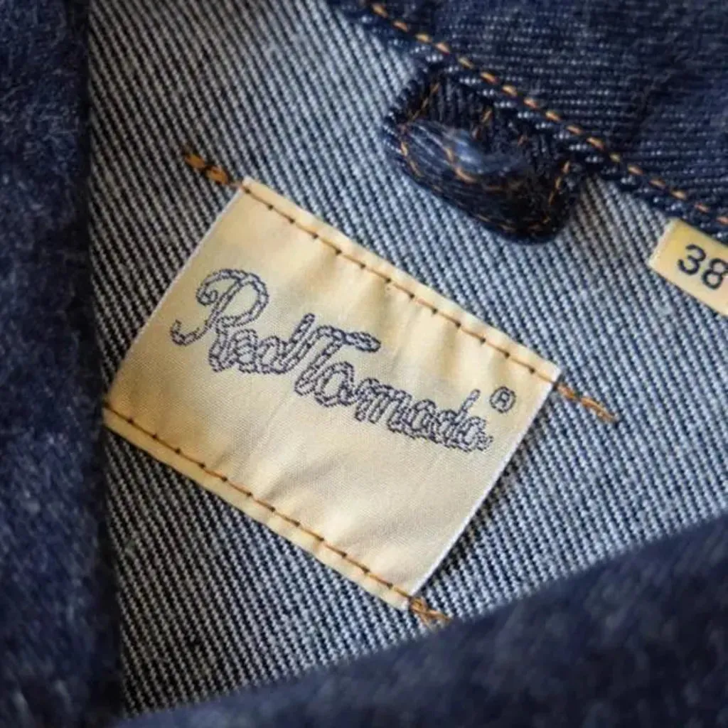 Casual regular dark men's denim jacket