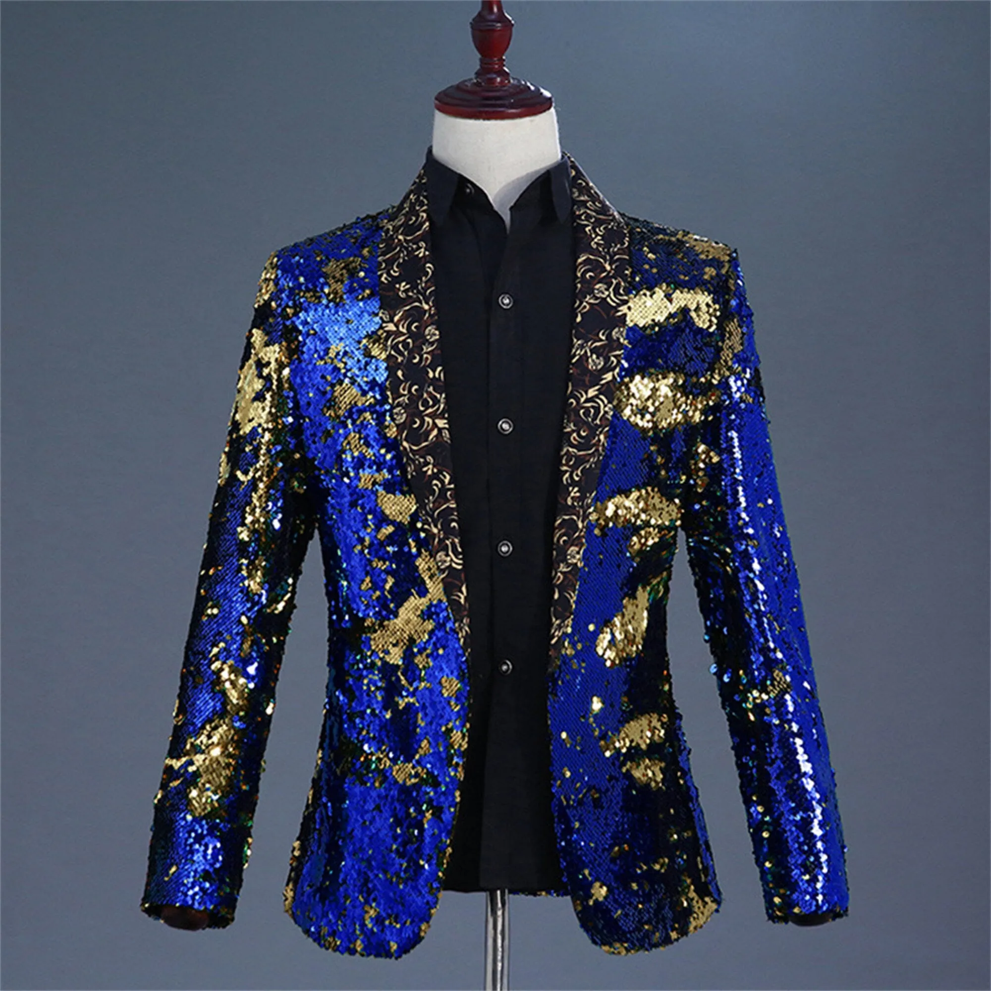Customize Men Stylish Shiny Sequin Blazer