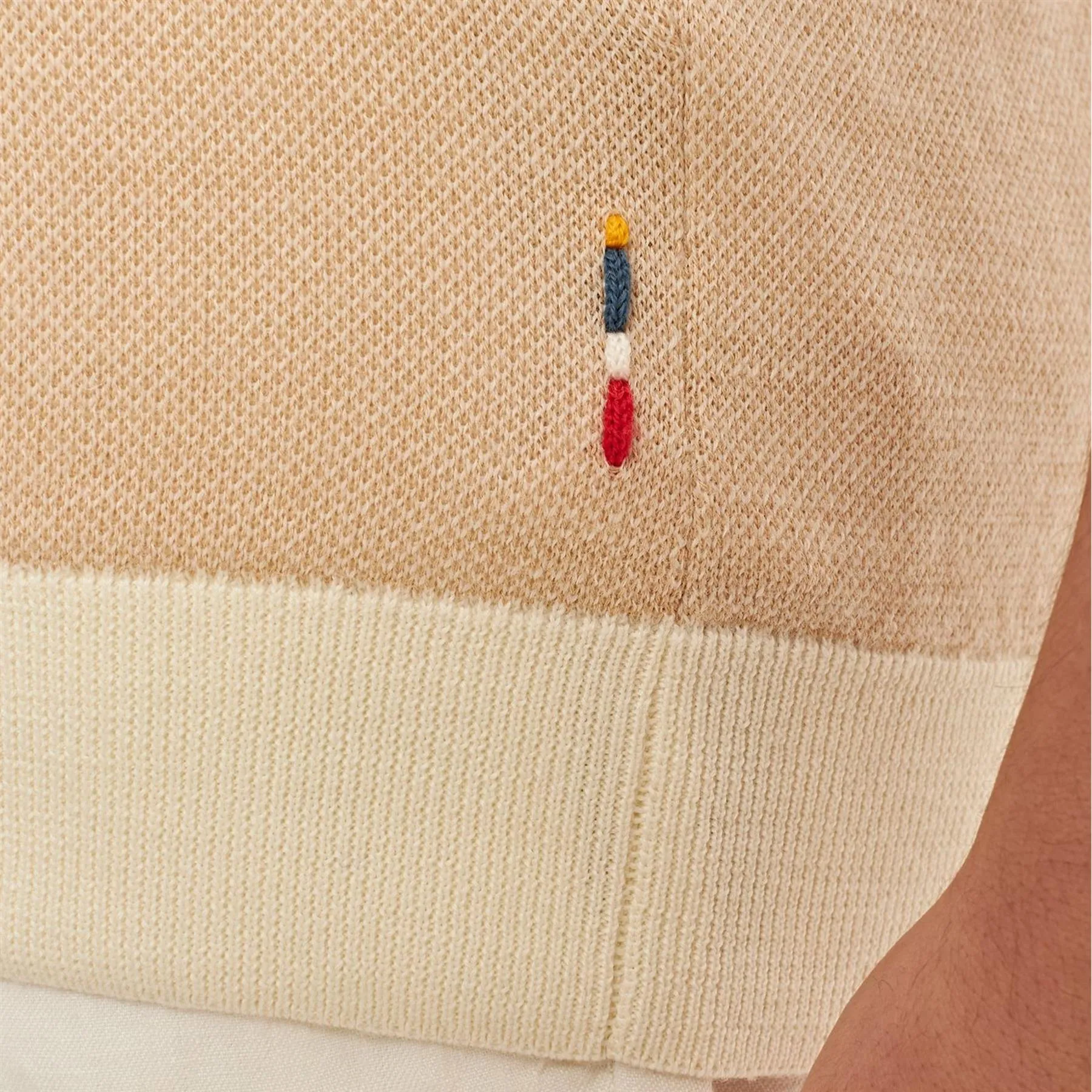 Horton Contrast Polo White Sand/Biscuit - 2024