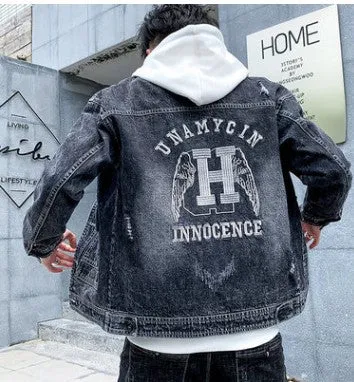 Men Denim Jacket Autumn Denim Coat Jacket Men's Casual