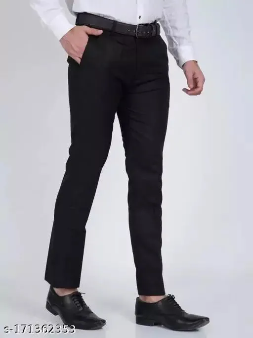 Men's Formal Trouser Pants PACK OF 3- BLACK,NAVYBLUE,MORPICH