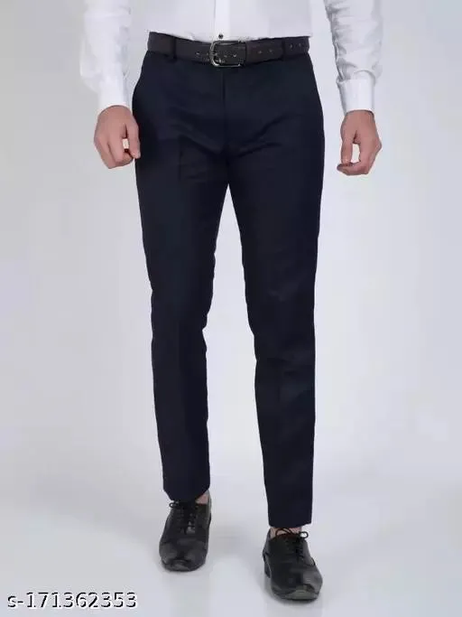 Men's Formal Trouser Pants PACK OF 3- BLACK,NAVYBLUE,MORPICH