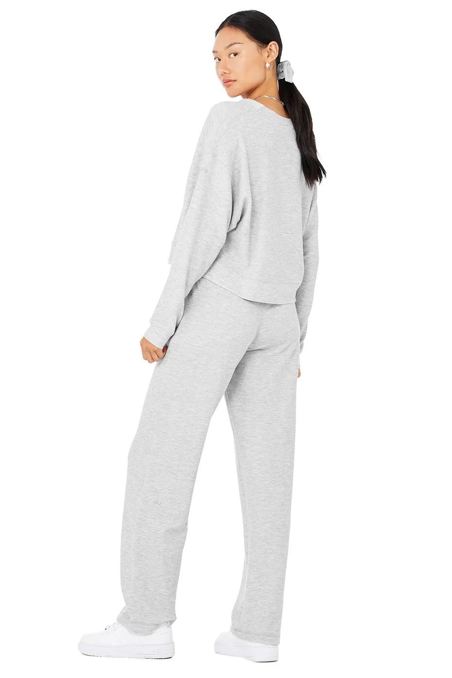 Micro Waffle Pleasant Cropped Henley & Micro Waffle High-Waist Pleasant Wide Leg Pant Set