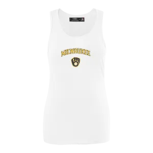 MLB MILWAUKEE BREWERS CLASSIC WOMEN'S RELAXED FIT RACERBACK (WHITE)