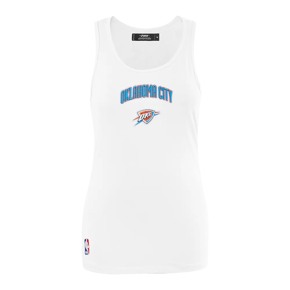 NBA OKLAHOMA CITY THUNDER CLASSIC WOMEN'S RELAXED FIT RACERBACK (WHITE)