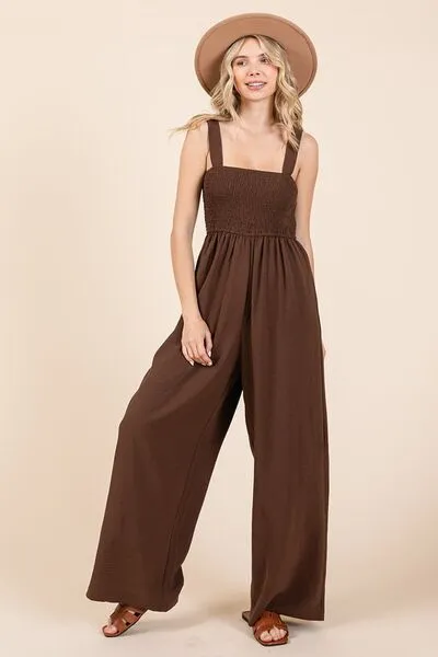 Oleander Wide Leg Overalls