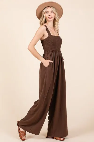 Oleander Wide Leg Overalls