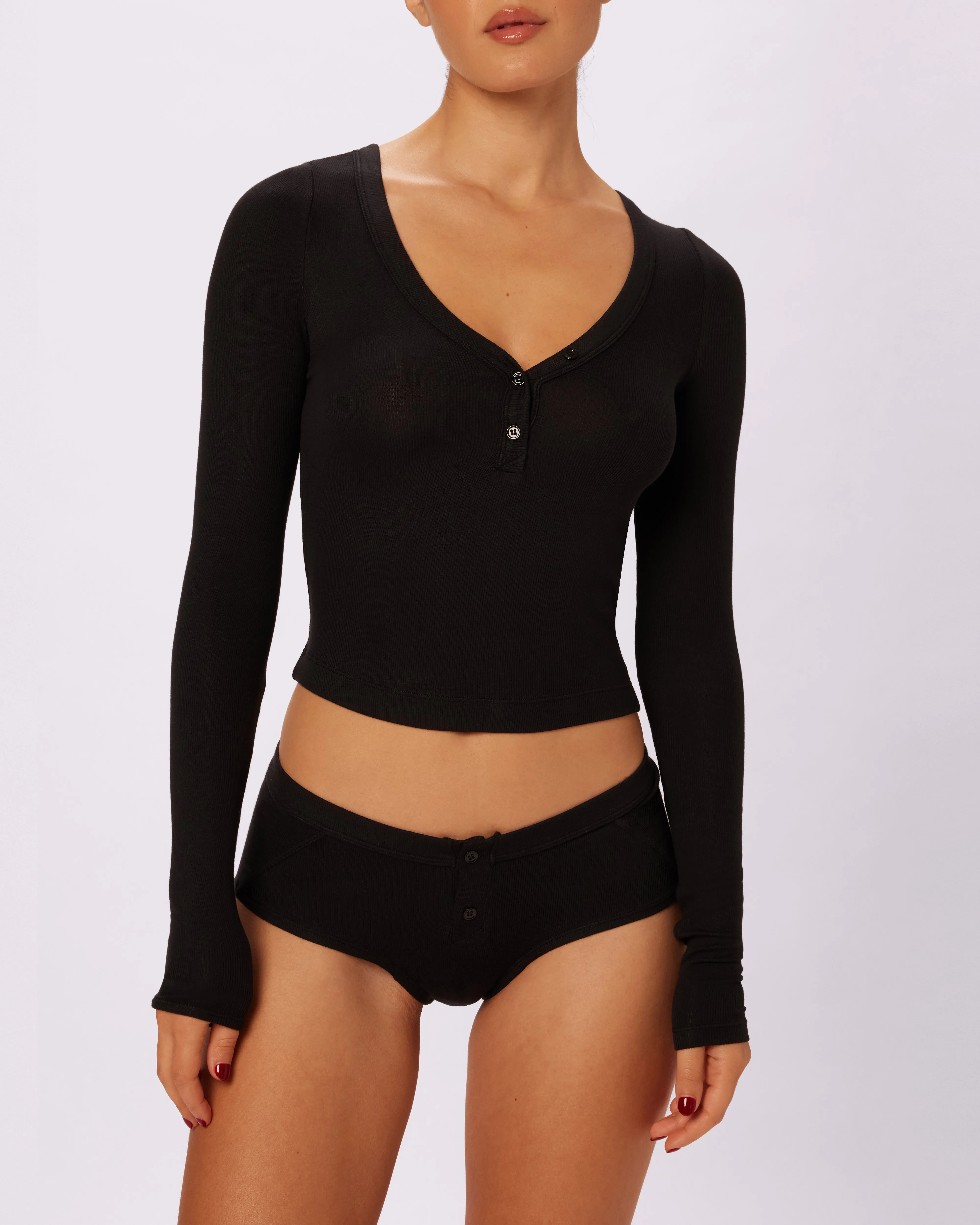 Perfect Rib Long Sleeve Henley | Lush Rib (Eightball)