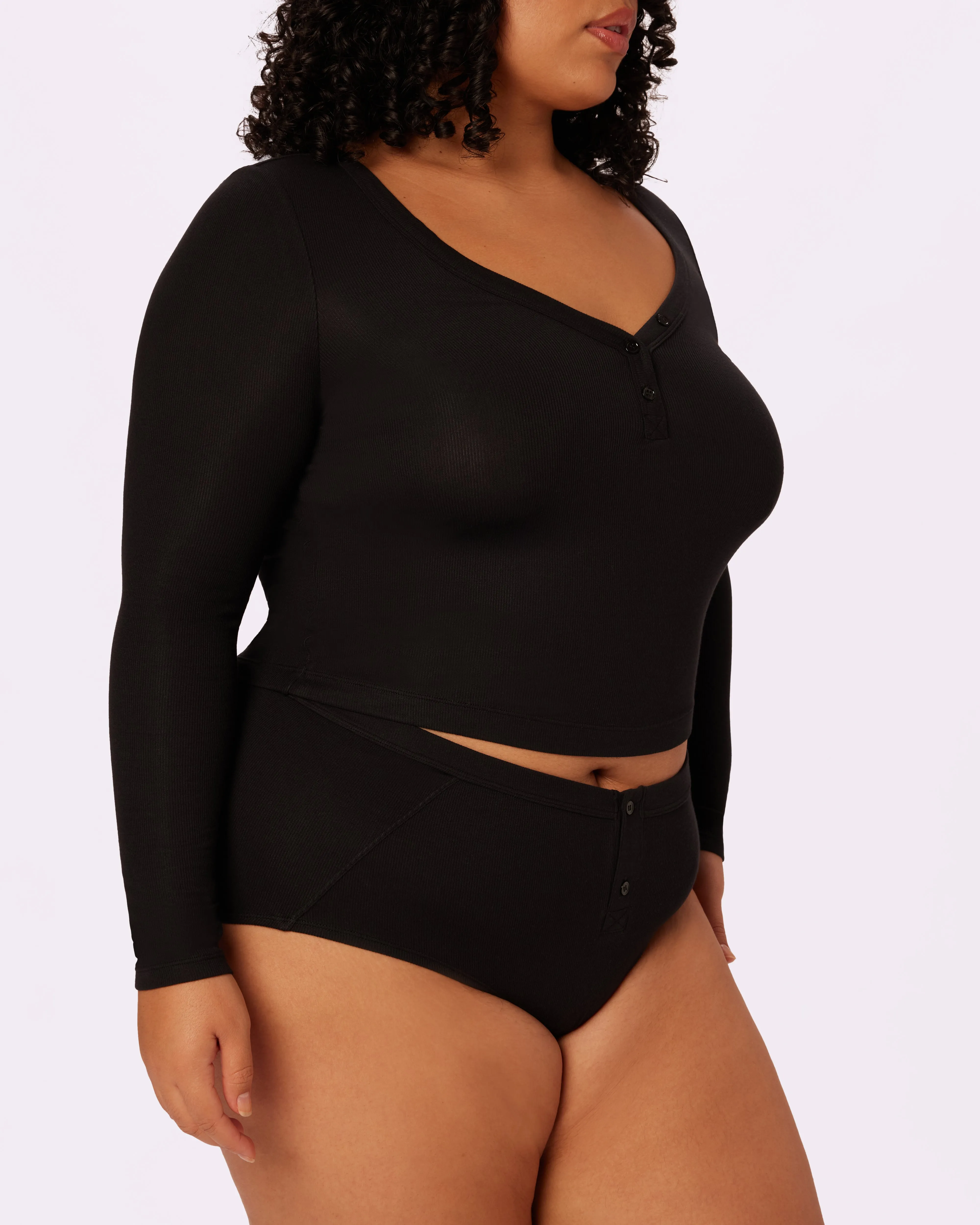 Perfect Rib Long Sleeve Henley | Lush Rib (Eightball)