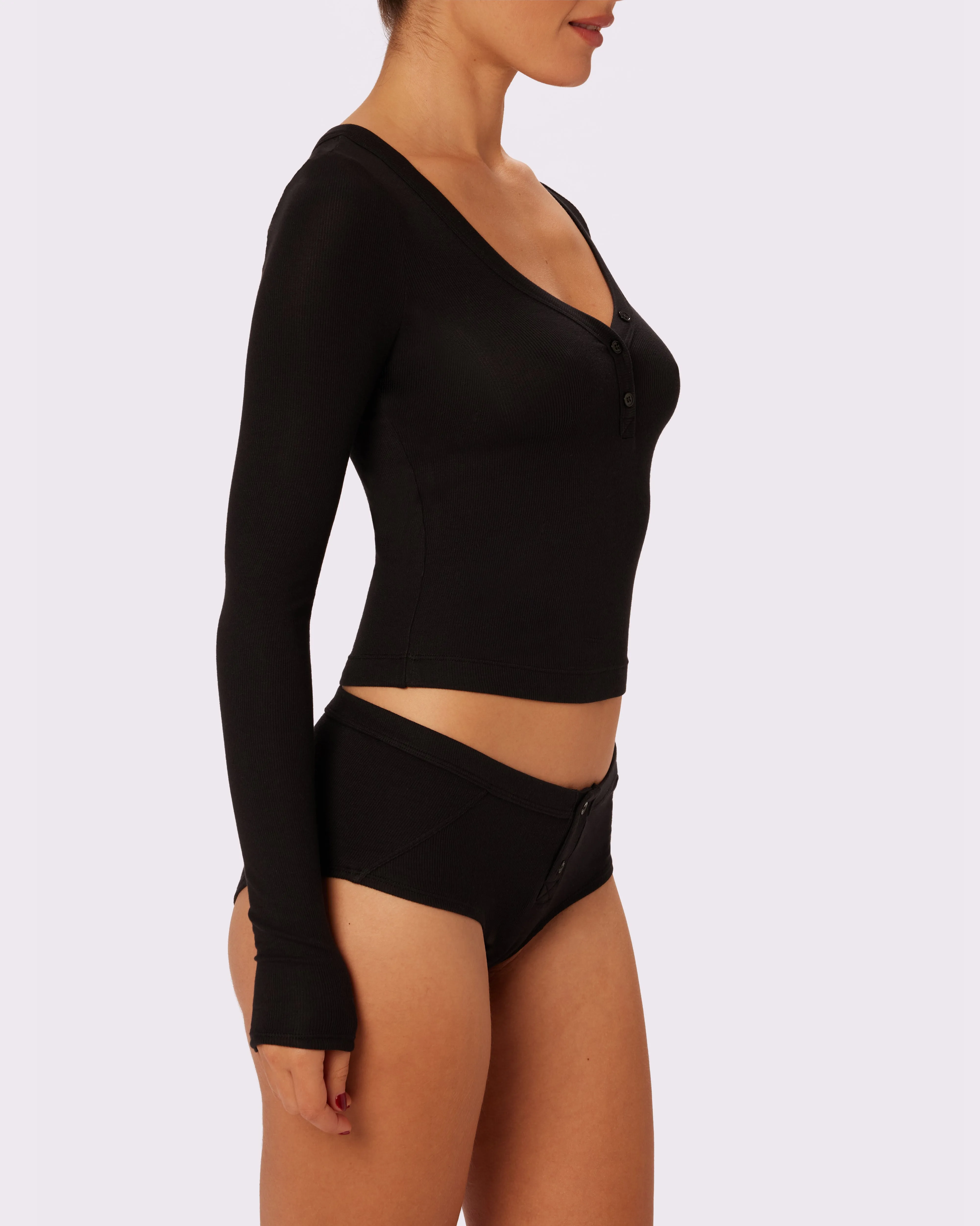 Perfect Rib Long Sleeve Henley | Lush Rib (Eightball)