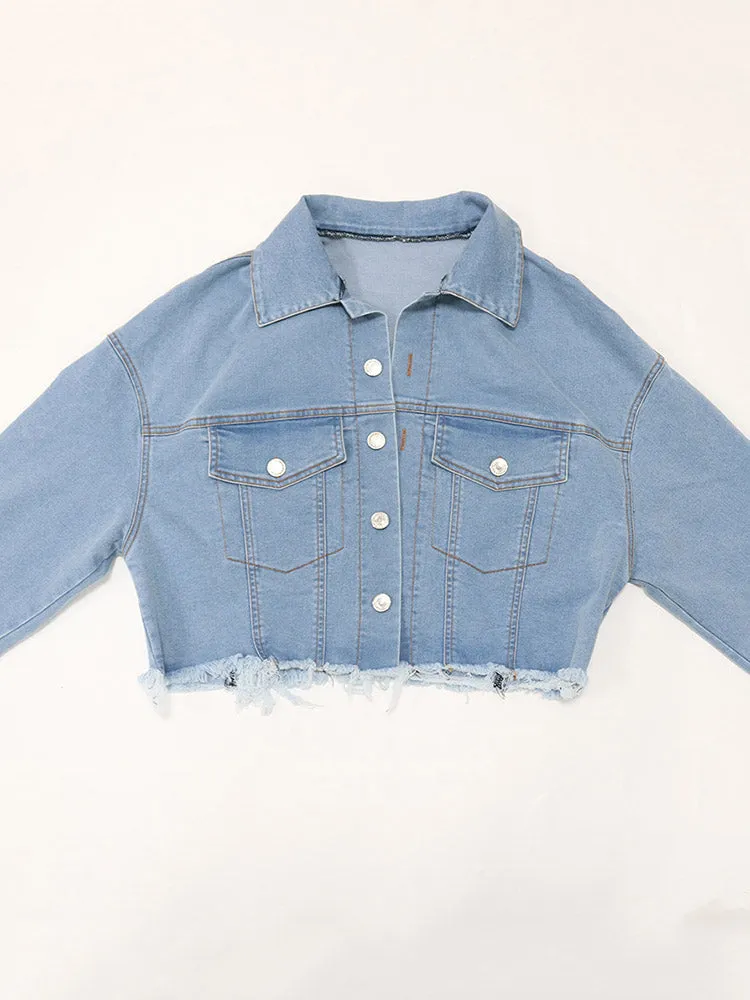Printed Short Denim Jacket