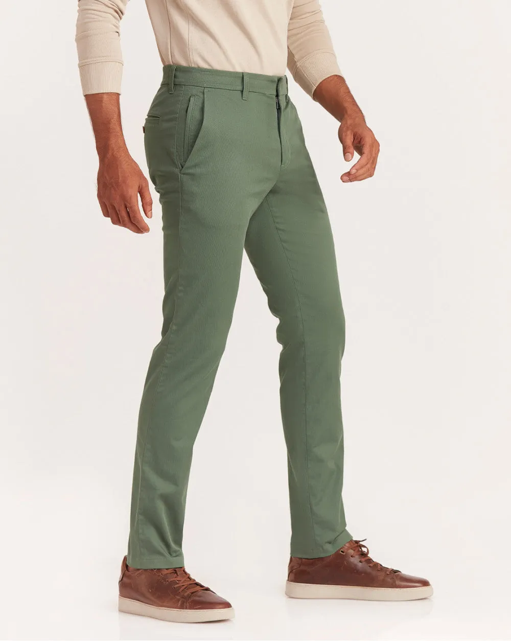 Slim Fit Urban Chinos - Dark Ivy Green