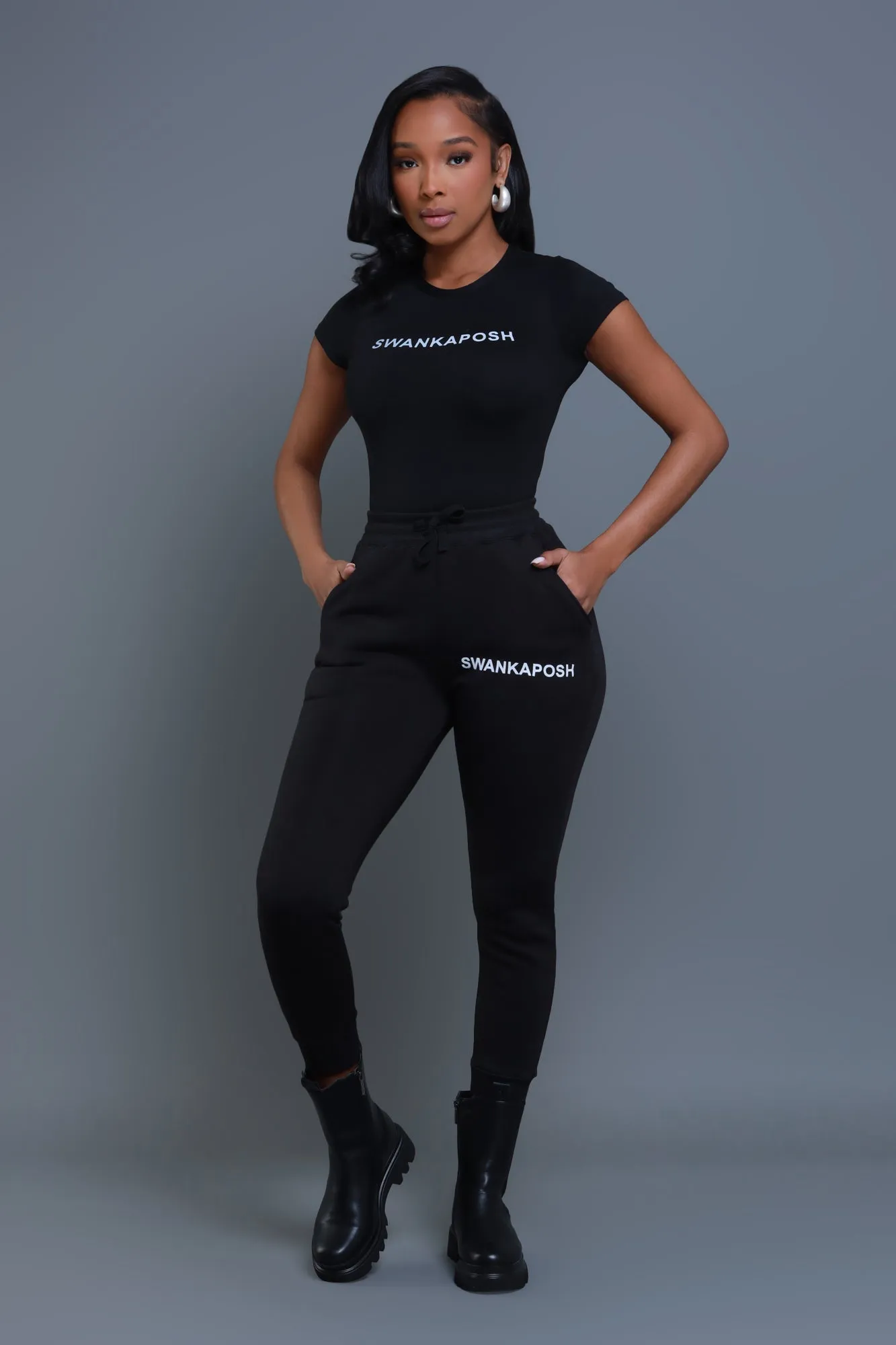 Swankaposh Logo Joggers - Black/White