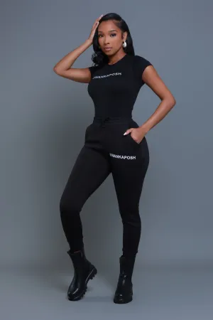 Swankaposh Logo Joggers - Black/White