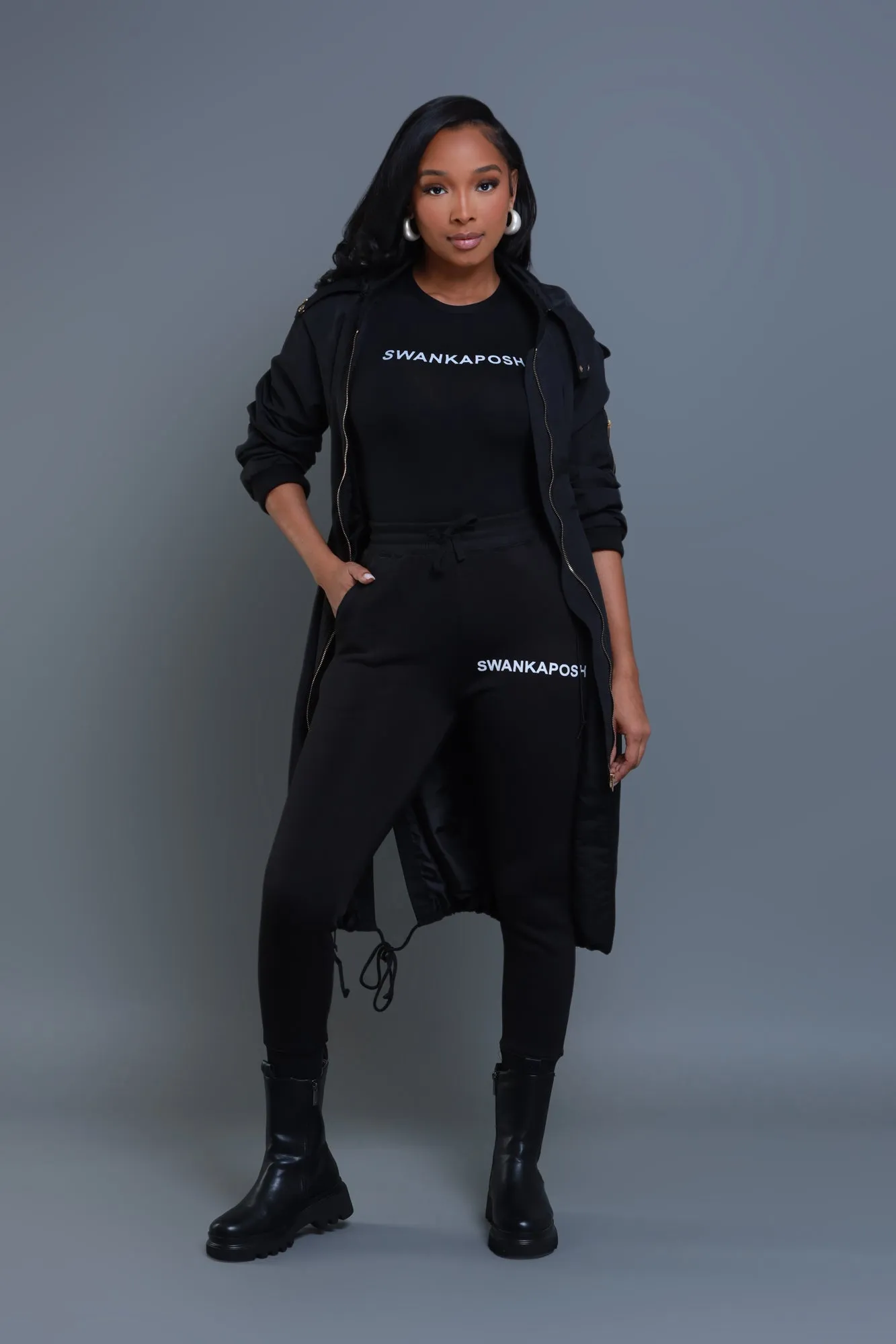 Swankaposh Logo Joggers - Black/White