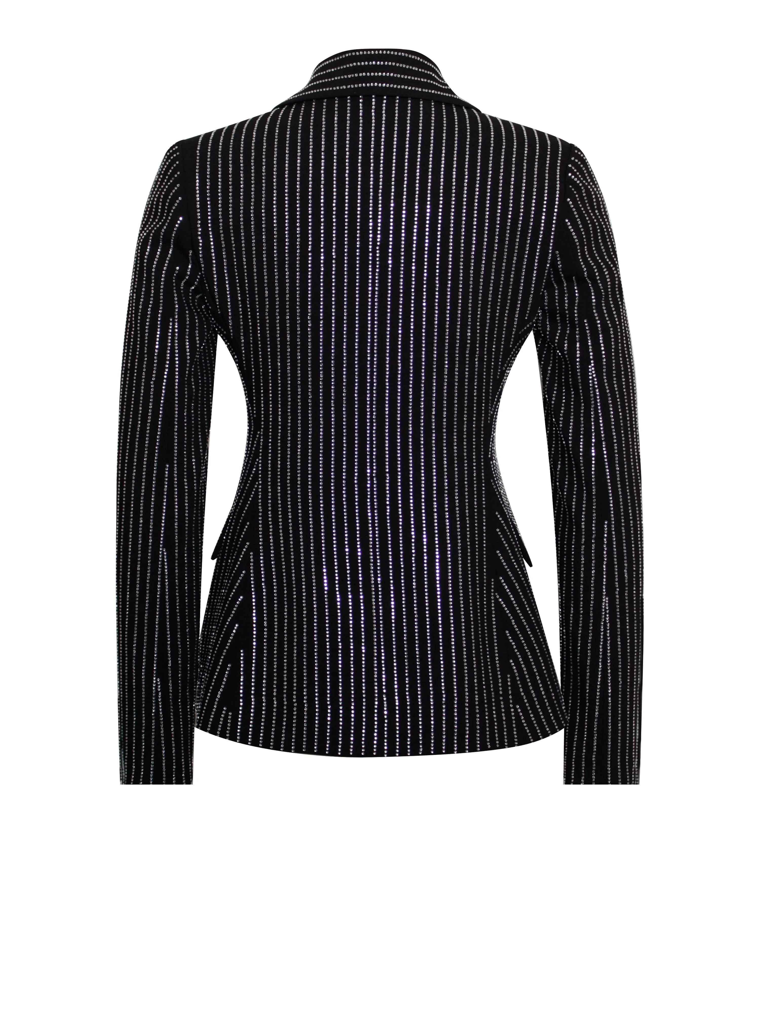 Teagan Black Stylish Crystal Blazer Jacket