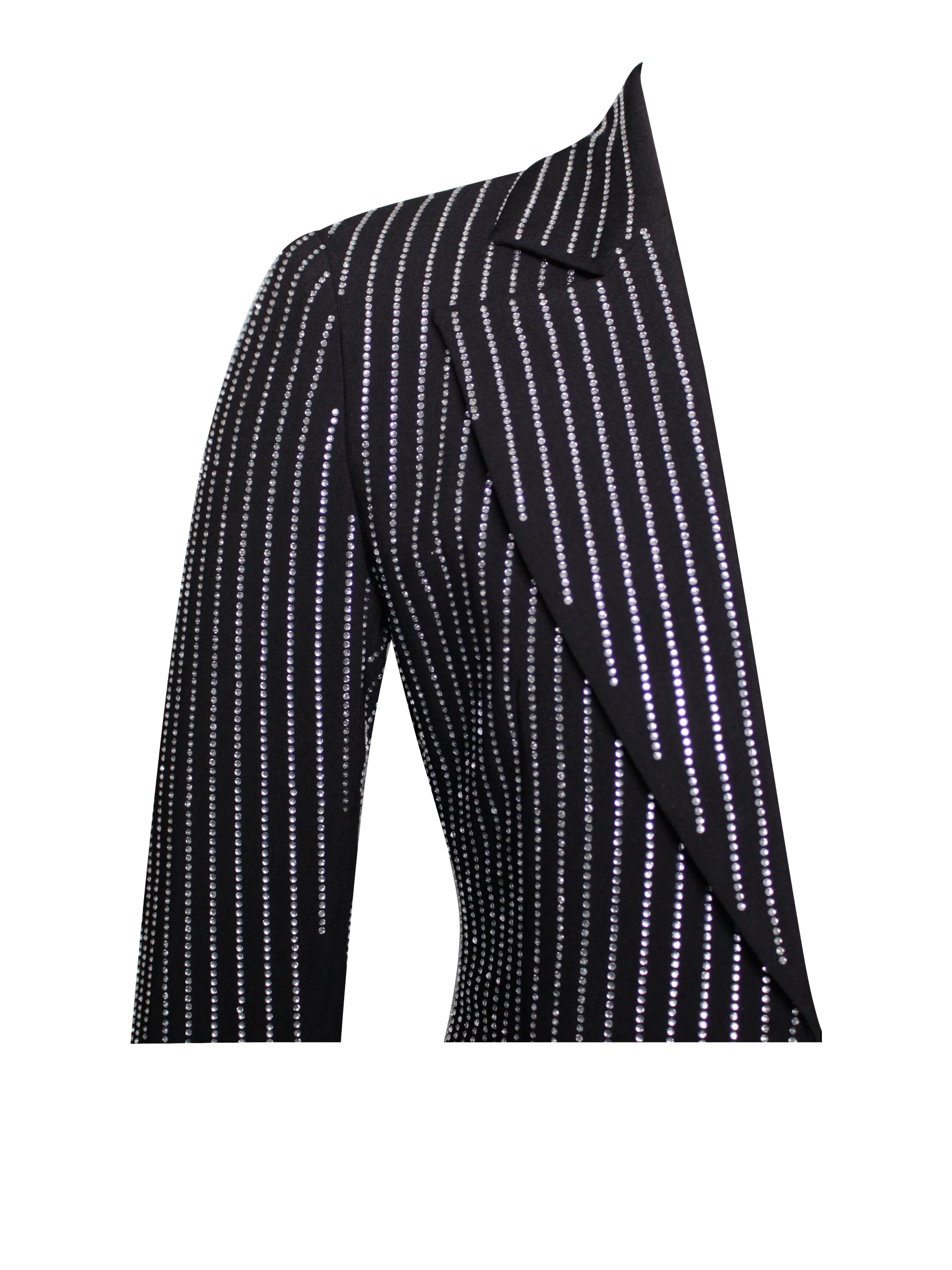 Teagan Black Stylish Crystal Blazer Jacket