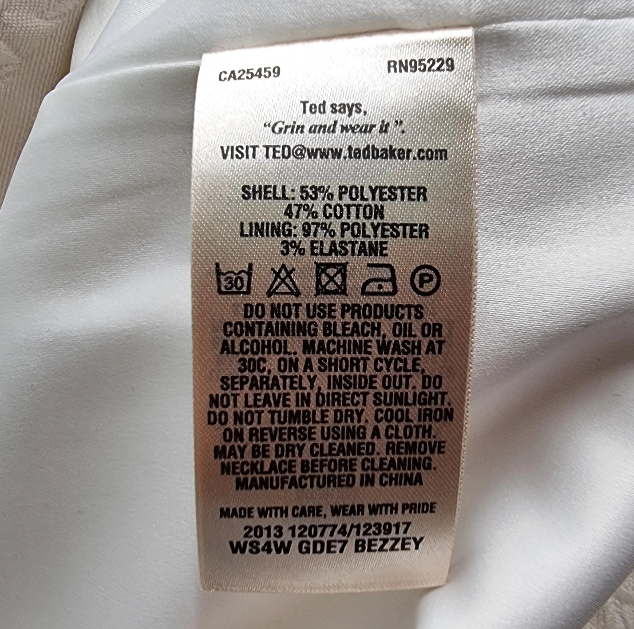 Ted Baker Cream Jacquard Shift Dress UK 8 US 4 EU 36