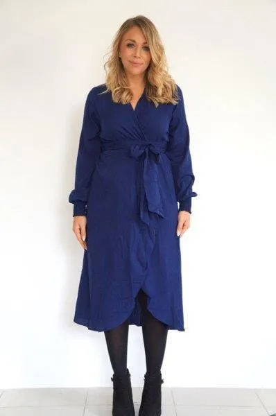 The Midi Wrap Dress - Perfect Navy