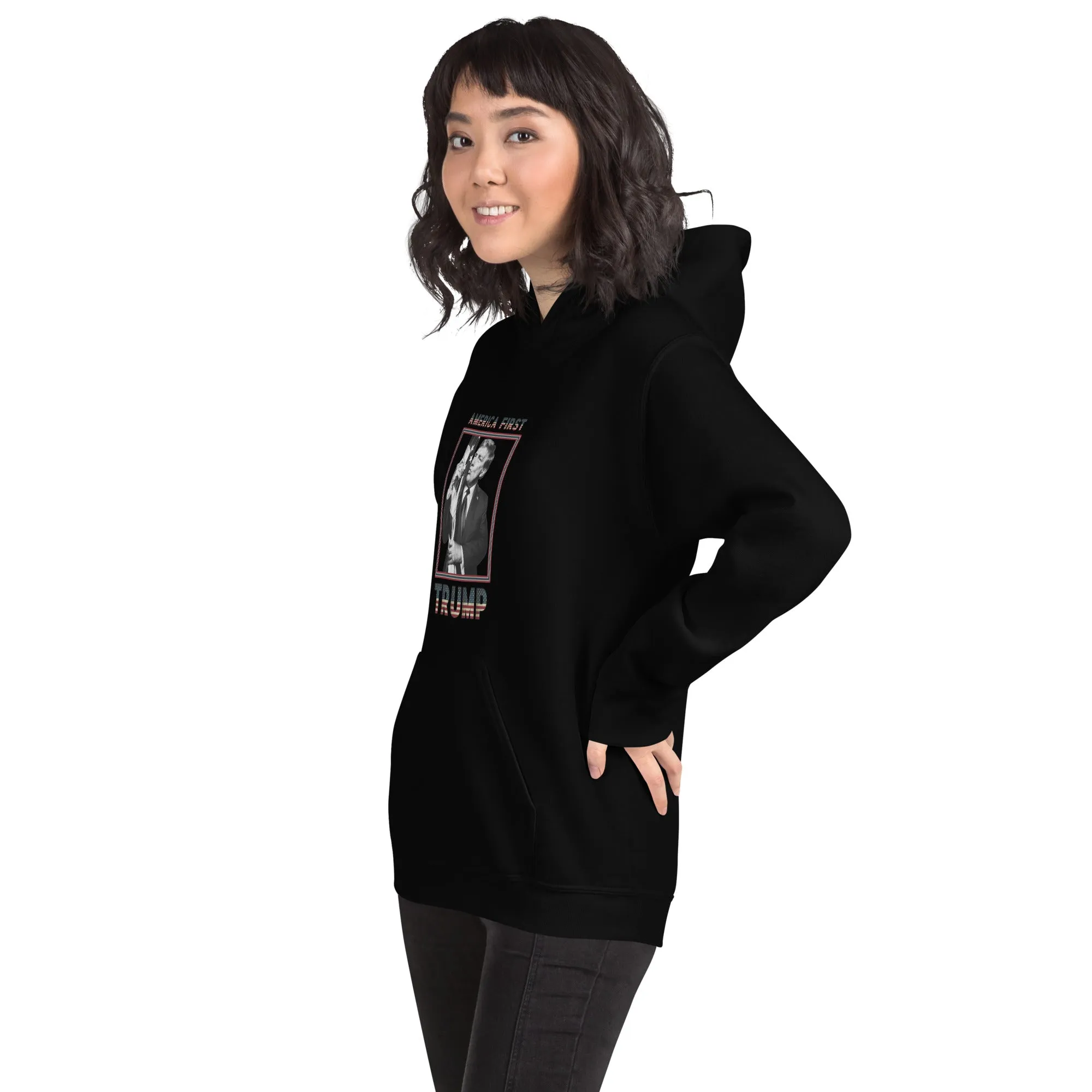 Trump America First Unisex Hoodie – Cozy, Stylish & Durable