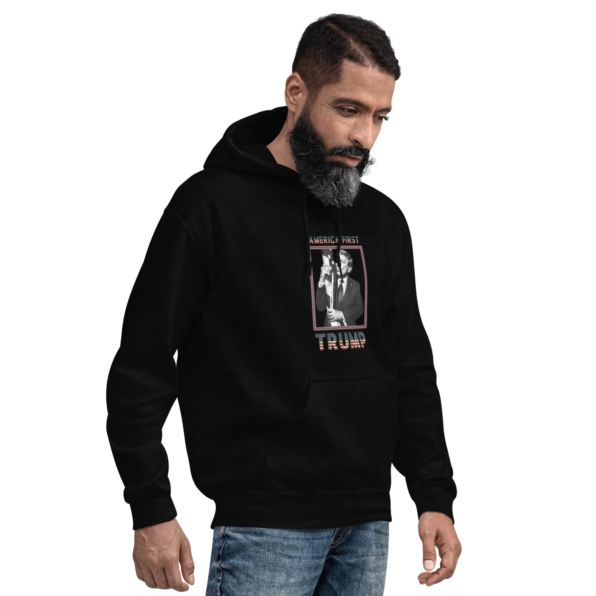 Trump America First Unisex Hoodie – Cozy, Stylish & Durable