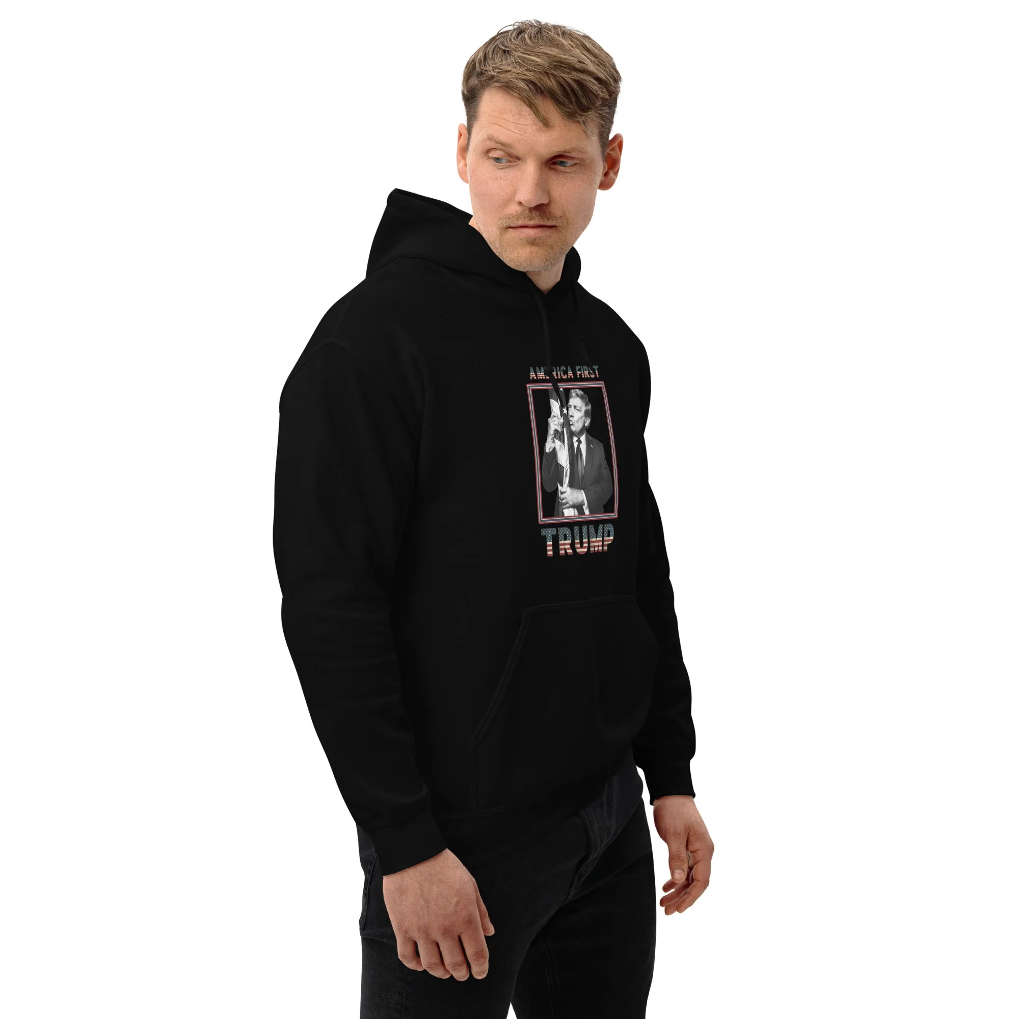 Trump America First Unisex Hoodie – Cozy, Stylish & Durable
