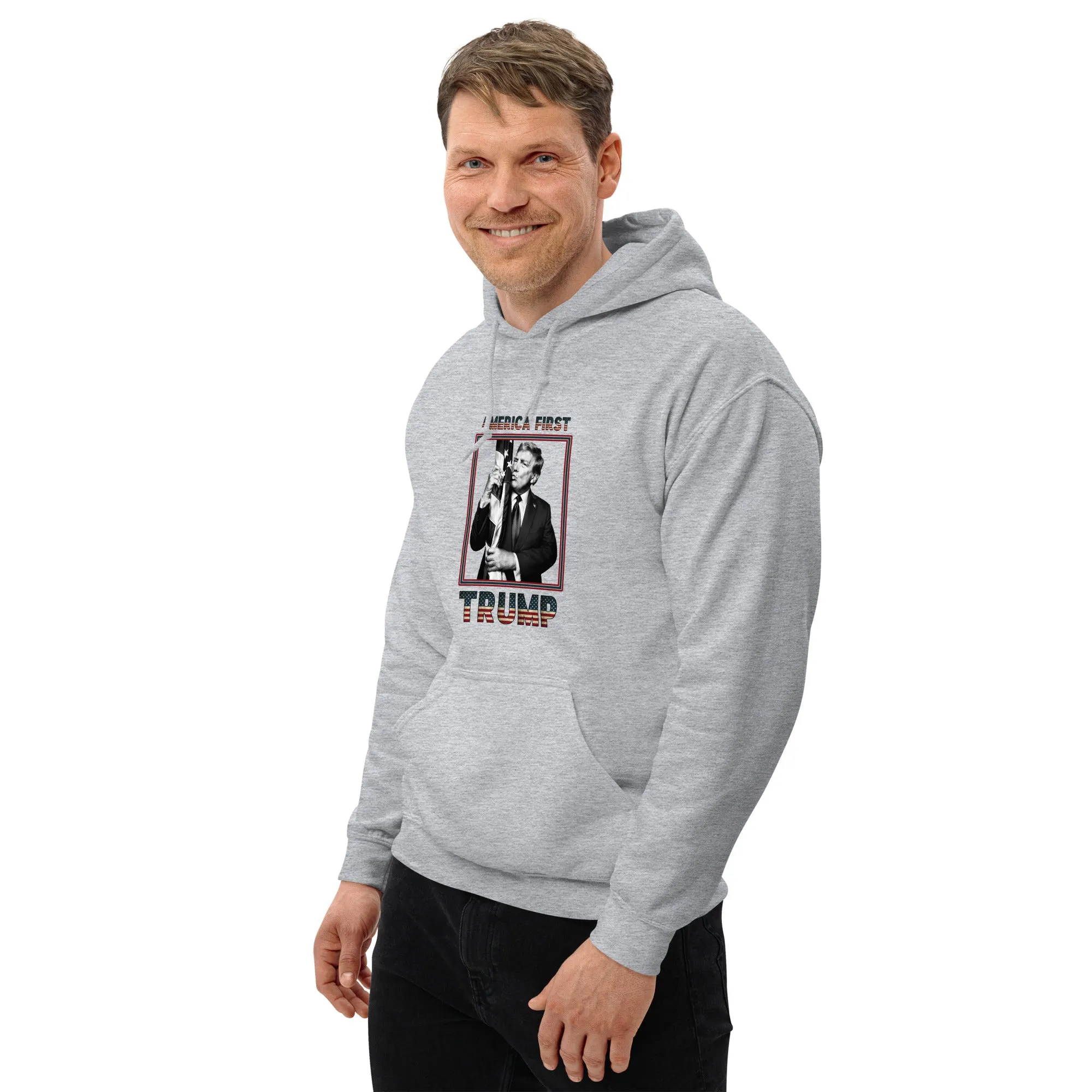 Trump America First Unisex Hoodie – Cozy, Stylish & Durable