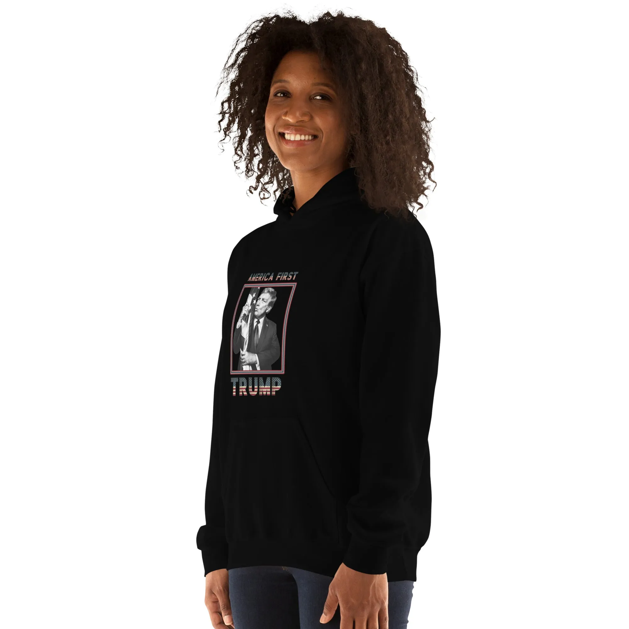 Trump America First Unisex Hoodie – Cozy, Stylish & Durable