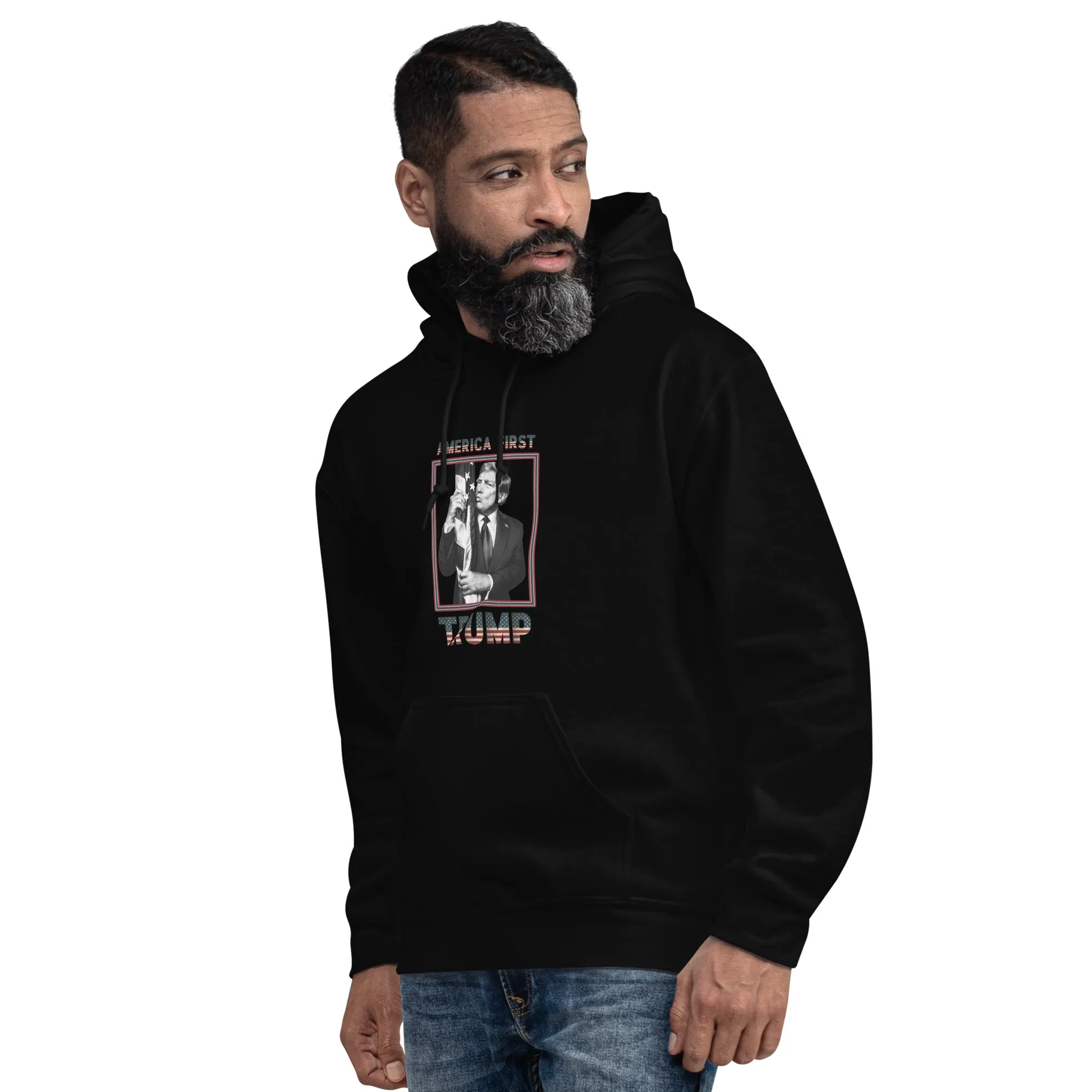 Trump America First Unisex Hoodie – Cozy, Stylish & Durable