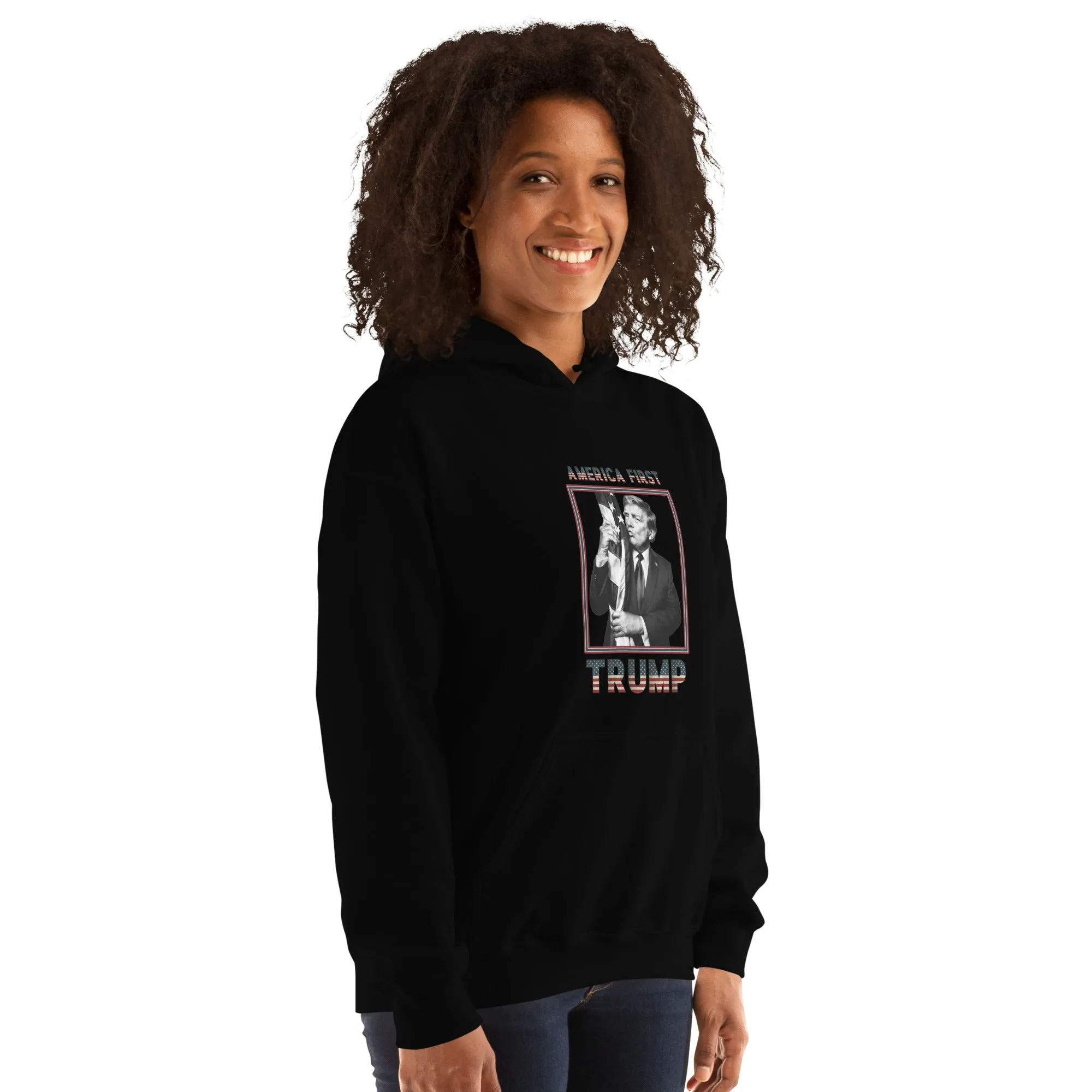 Trump America First Unisex Hoodie – Cozy, Stylish & Durable