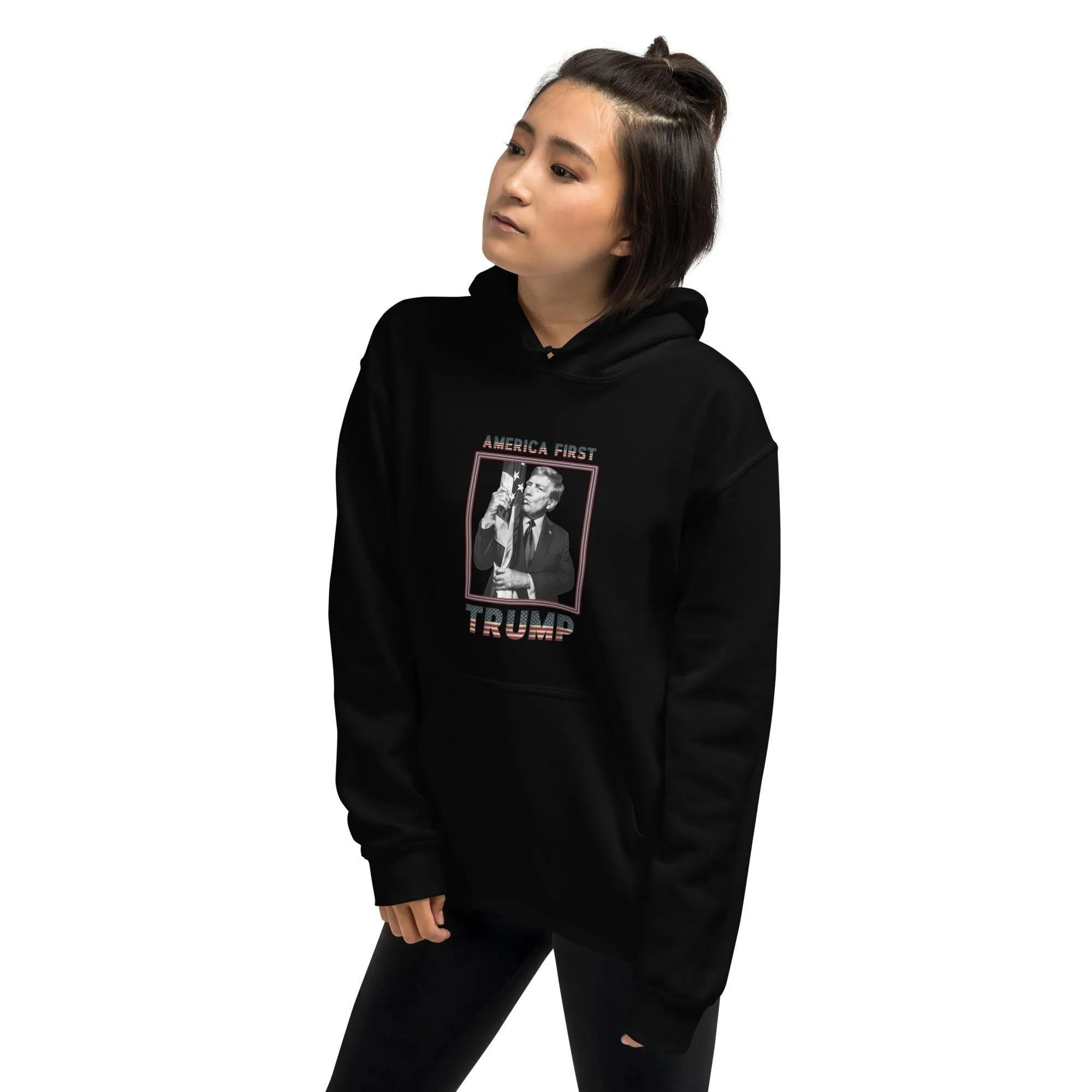 Trump America First Unisex Hoodie – Cozy, Stylish & Durable