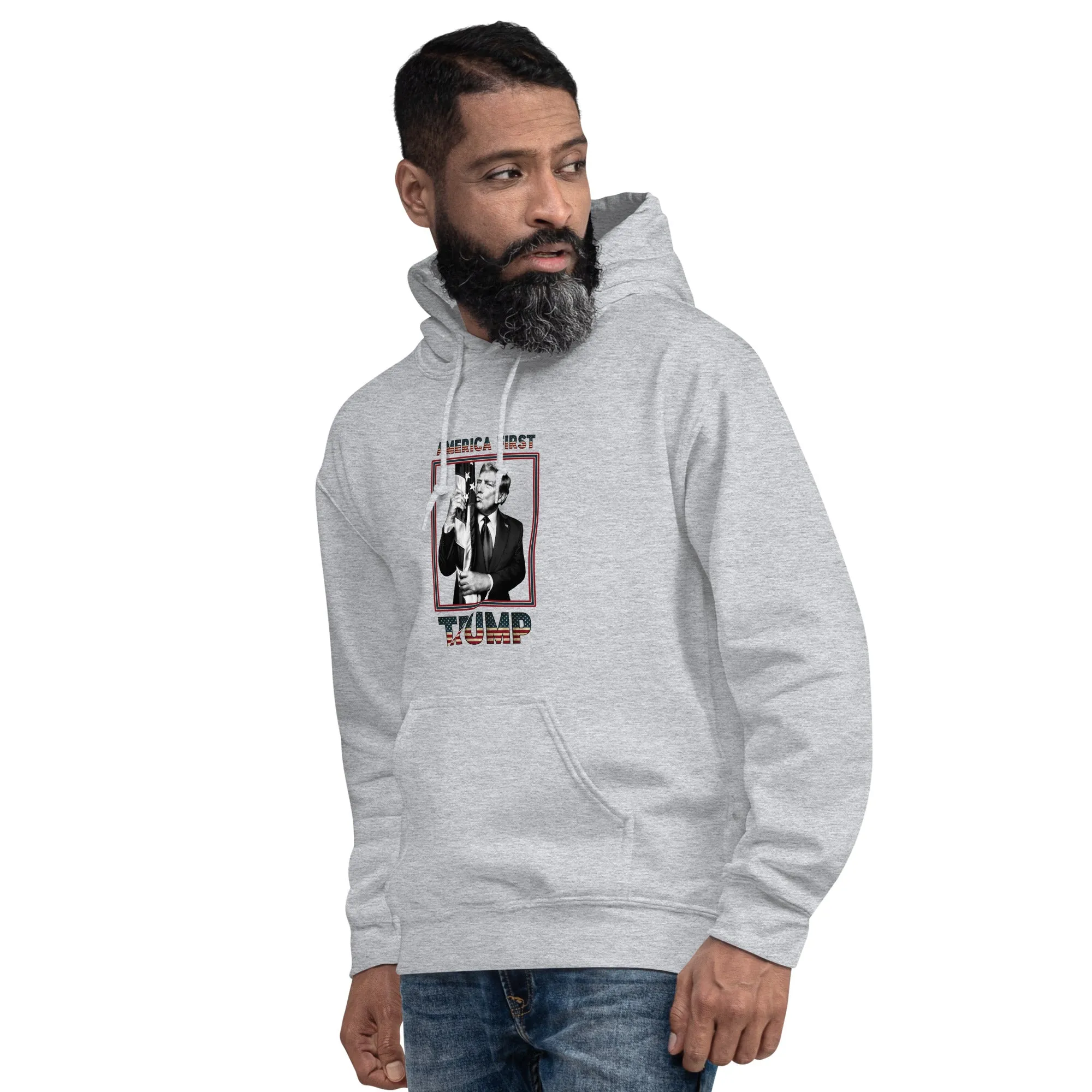 Trump America First Unisex Hoodie – Cozy, Stylish & Durable