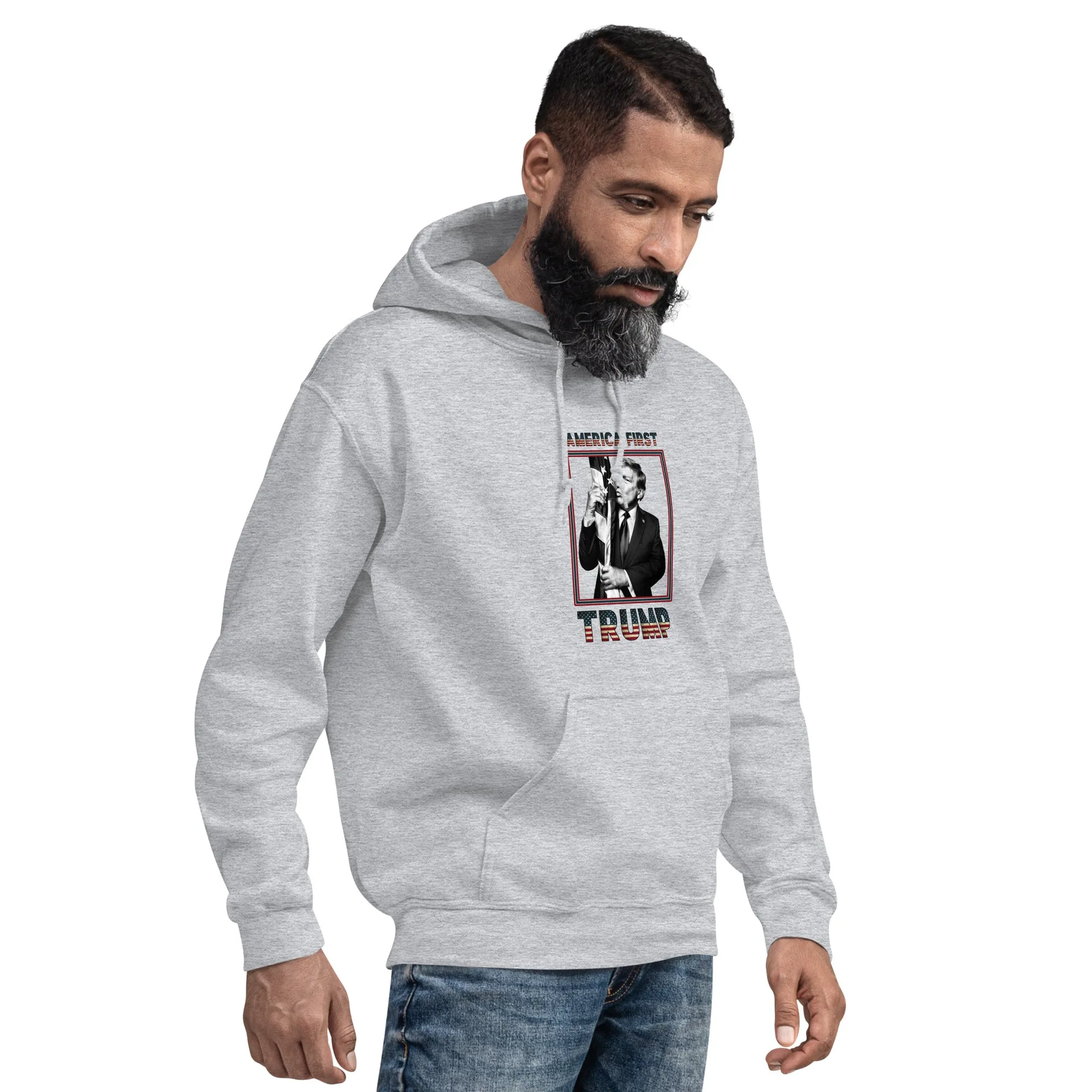 Trump America First Unisex Hoodie – Cozy, Stylish & Durable