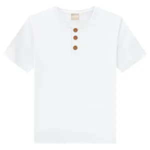 White Henley Short Sleeve T Shirt