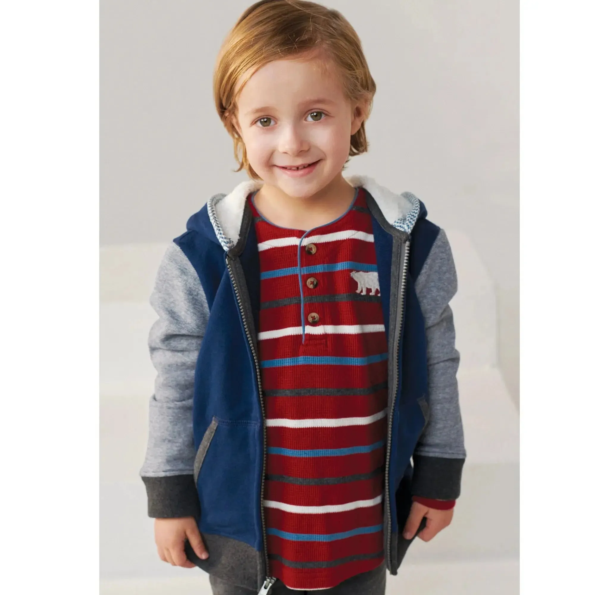 Winter Stripes Long Sleeve Henley | Hatley