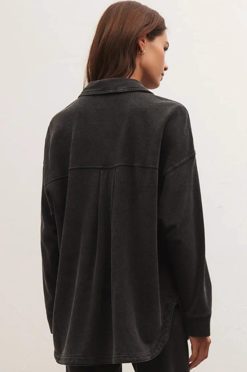 Zsup Knit Denim Jacket-V.Black