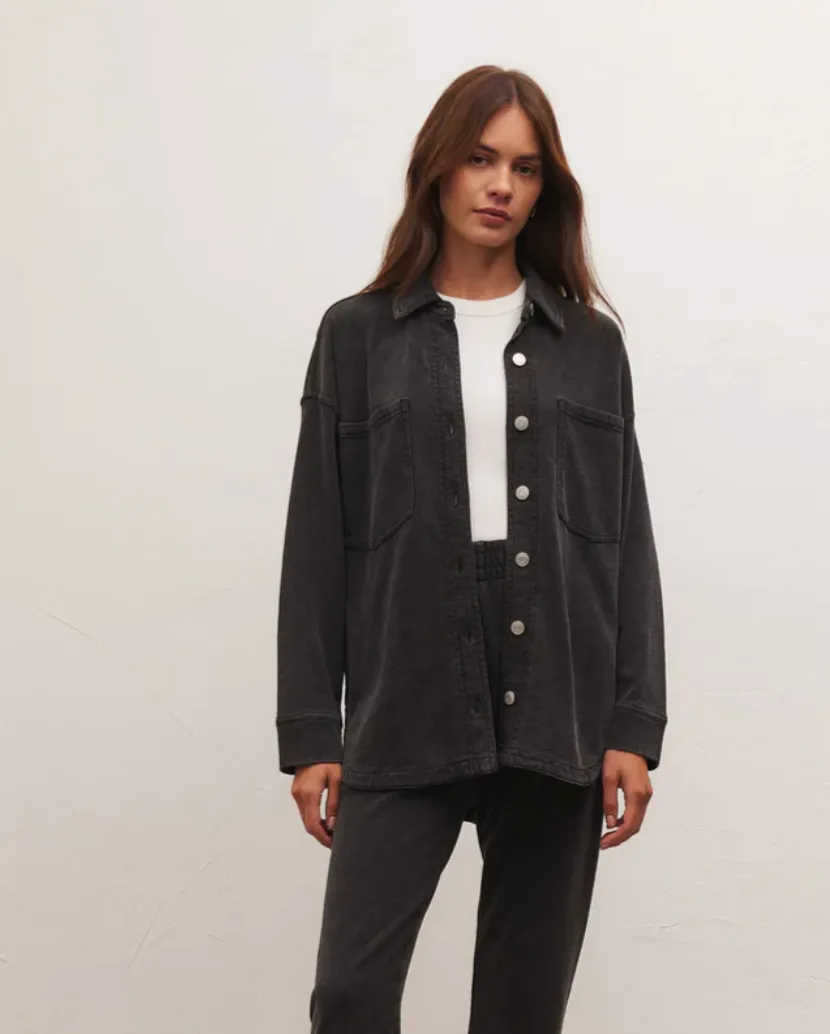 Zsup Knit Denim Jacket-V.Black